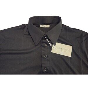 NWT Collars & Co Mens S English Spread Collar Polo Shirt - Black